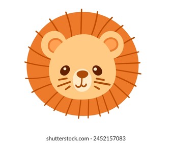 Cute small lion cartoon animal design vector illustration isolated on white background