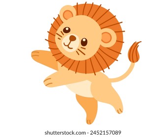 Cute small lion cartoon animal design vector illustration isolated on white background