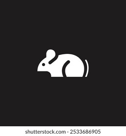 cute small mice, rat or mouse logo vector illustration, minimalist, flat modern logo