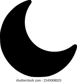 Cute Small Moon Outline Black