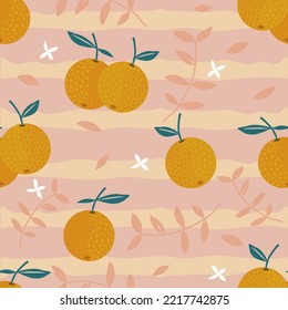 Cute small orange fruit seamless pattern. vector design for fashion, fabric wallpaper and all prints.