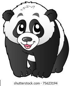 Cute small panda - vector illustration.