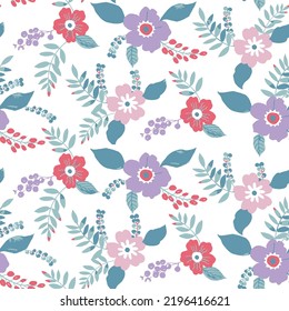 lindo trazo de flores rosadas, rojas, moradas sobre fondo blanco, hermosa colección romántica de flores con rosas, hojas, ramos florales, composiciones florales.