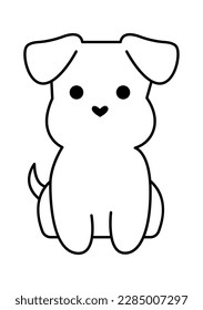 Cute small puppy line icon art Pet. Vector illustration