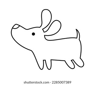 Cute small puppy line icon art Pet. Vector illustration