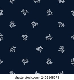 Cute small rose flower motif pattern abstract geometric continuous background. Modern ditsy floral dress fabric and wall paper design textile swatch.