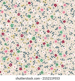 cute small seamless flower pattern on crime background