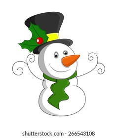 Cute Small Snowman Smiling