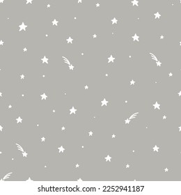 Cute small stars seamless pattern background. Hand drawn bohemian kids background.
Texture for fabric, wrapping, textile, wallpaper, apparel. Vector graphic