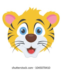 A Cute Small Tiger Face Or Cub Head