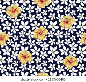 cute small vector flowers pattern on background