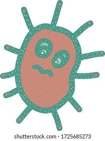 Cute small virus, illustration, vector on white background