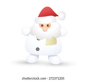 Cute Small White Snowman Santa