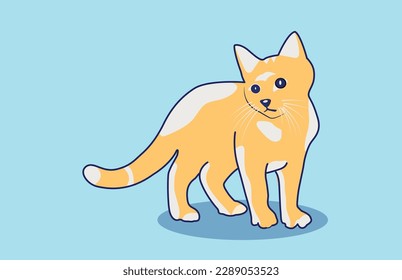 Cute smart cat Vektorgrafiken mit blauem Hintergrund