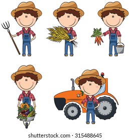 Cute and smart farmer performing agricultural activities