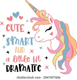 Cute Smart Little Bit Dramatic Unicorn Stock Vector (Royalty Free ...