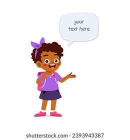 cute smart little boy speak with balloon chat