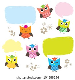 Cute Smart Owl Characters