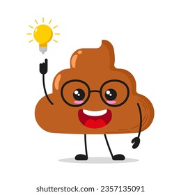 Personaje elegante y bonito. Un taburete gracioso tuvo una idea inspiradora de emoticono de dibujos animados en estilo plano. ilustración vectorial de heces