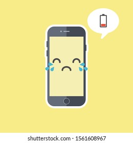 cute smartphone character in flat style vector illustration. Smartphone cartoon characters funny faces. Set of Kawaii cheerful mobiles. Online apps. Flat design. Illustration. 