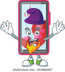 Cute smartphone love mascot cartoon dressed as an Elf