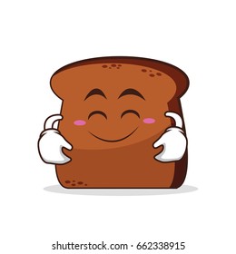 Cute smile bread cartoon character vector art