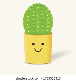 cute smile cactus. cactus smile vector. happy cactus vector. EPS10