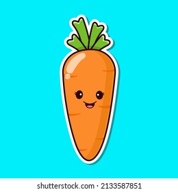 cute smile carrot cartoon illustration