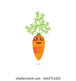 CUTE SMILE carrot vegetable DESIGN VECTOR eps 10.