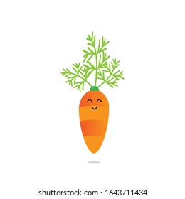 Vector Flat Illustration Pretty Cartoon Carrot Stock Vector (Royalty ...