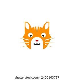 Cute Smile Cat Flat Design