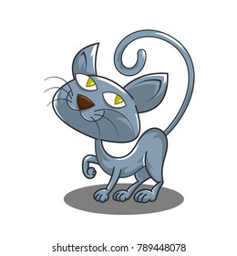 Cute smile Cat poses cartoon vector
