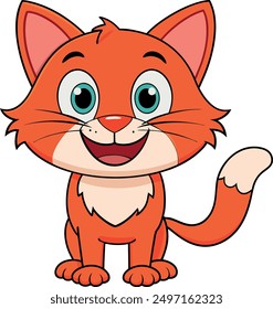 Cute smile Cat vector art illustration