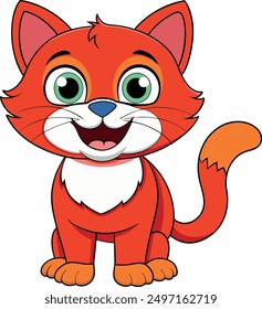 Cute smile Cat vector art illustration