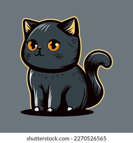 ilustración vectorial del gato de sonrisa lindo