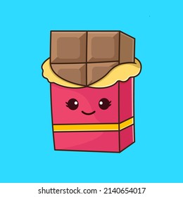 Cute Smile Chocolate Cartoon Illustration