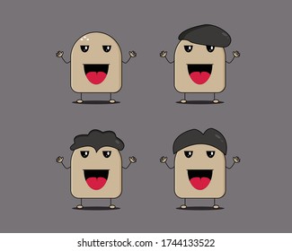 cute smile doodles vector design set