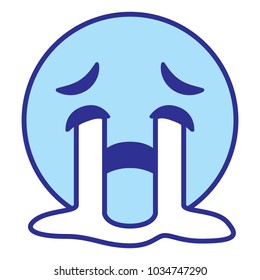 cute smile emoticon crying blue