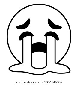 Cute Smile Emoticon Crying Expression Stock Vector (Royalty Free ...