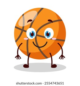 cute smile expression of basket ball cartoon character