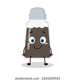 cute smile expression of black pepper cartoon character
