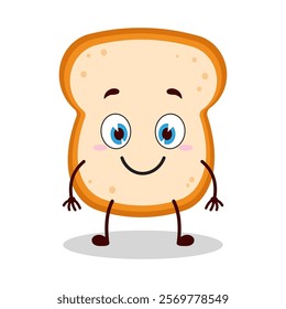 cute smile expression of bread cartoon character
