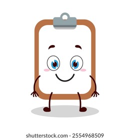 cute smile expression of clipboard cartoon character