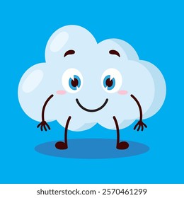 cute smile expression of cloud cartoon character
