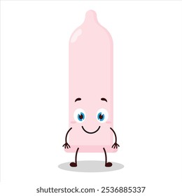 cute smile expression of condom character