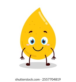 cute smile expression of gold drop cartoon character