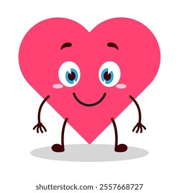cute smile expression of heart cartoon character