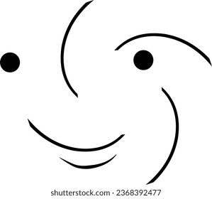 Cute smile expression isolated on white background. Minimalist design.