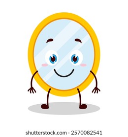 cute smile expression of mirror cartoon character
