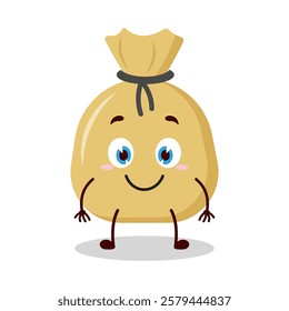 cute smile expression of money bag cartoon character
